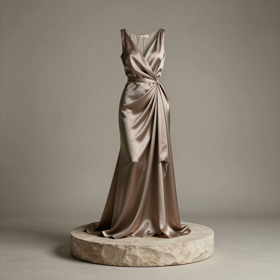 Satin evening gown at an online womens boutique