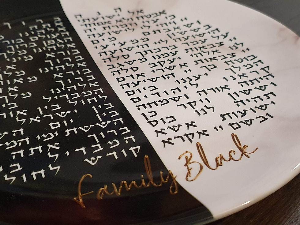 Thumbnail: Havdalah Plate – Black & White Marble