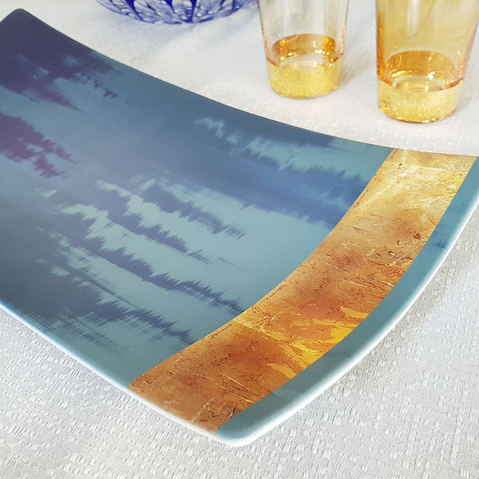 Thumbnail: Gold Leaf Set: Challah Cover and Tray