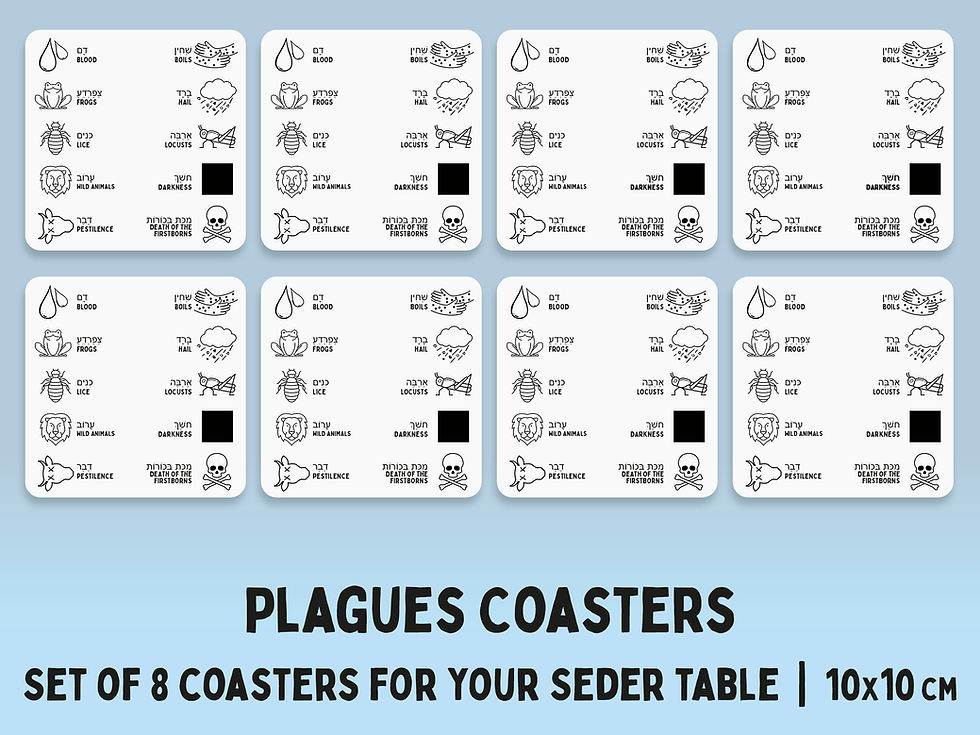 Thumbnail: Wholesale Ten Plagues Coasters – 10 packs of 8
