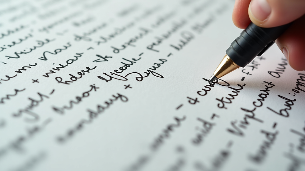 Close-up view of a printed manuscript with handwritten editing marks
