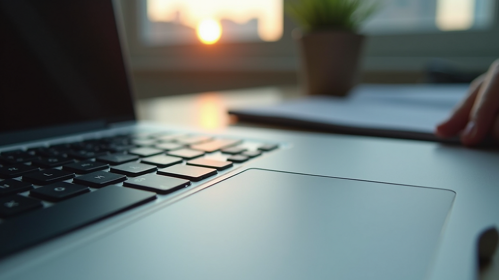 Close-up view of a laptop keyboard with academic notes