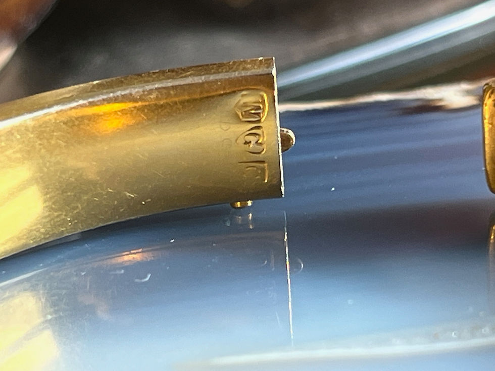 Thumbnail: Antique WGC Edwardian Gold Filled Guilloche Bangle Bracelet