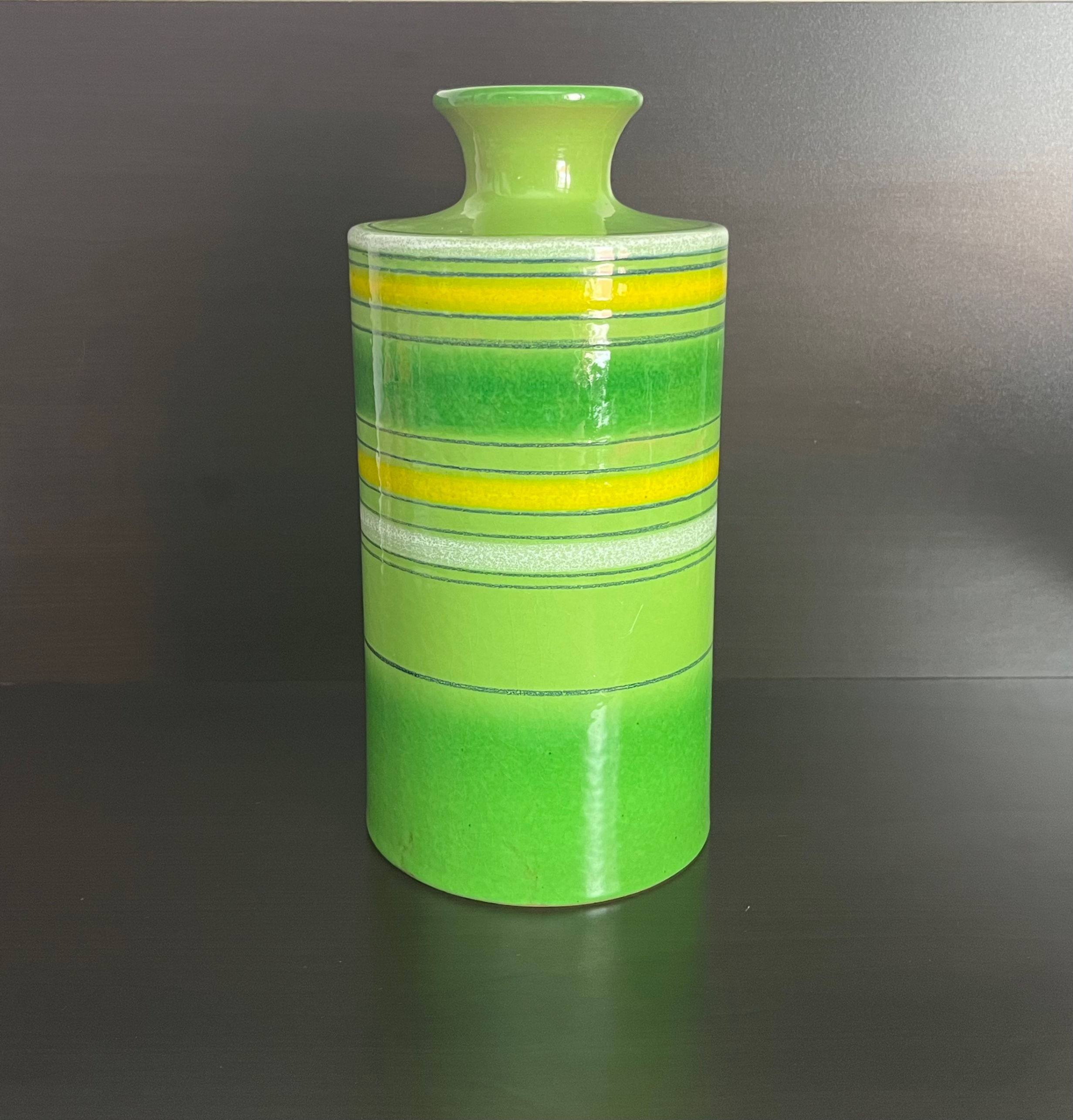 Rosenthal Netter Fascie Colorate Green Vase Aldo Londi for Bitossi