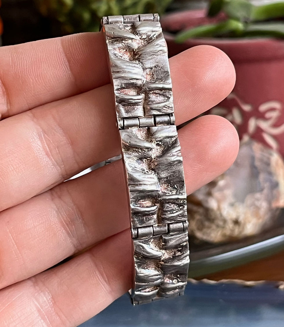Thumbnail: Sirocoru Matti J Hyvarinen Finland Sterling Silver MCM Chunky Brutalist Bracelet