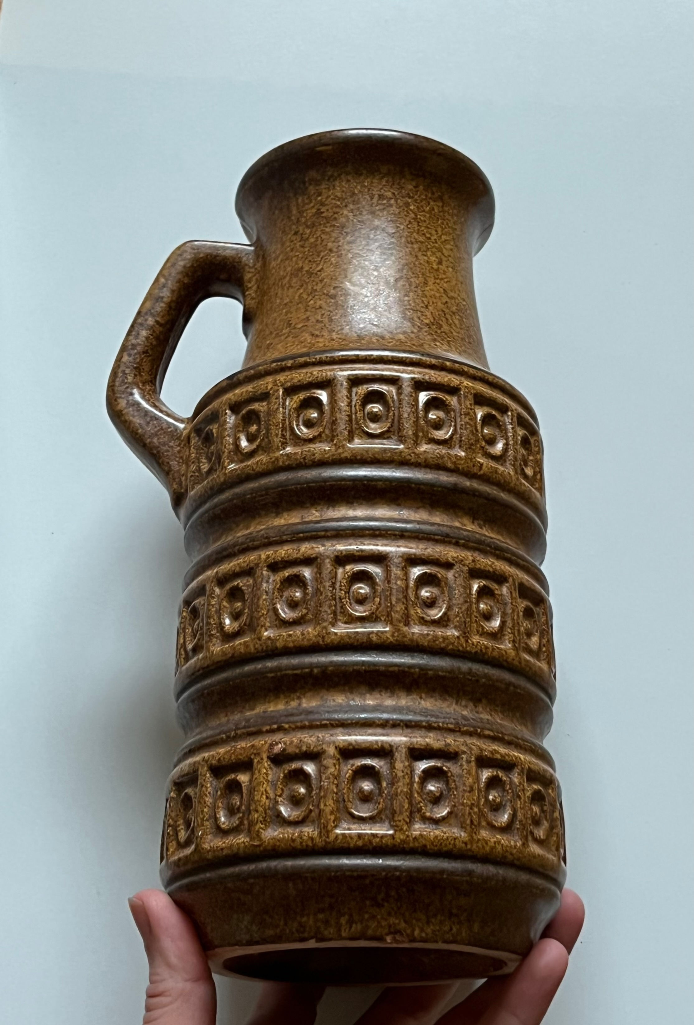 Vintage MCM West German Scheurich 429-26 Pottery Tundra Vase