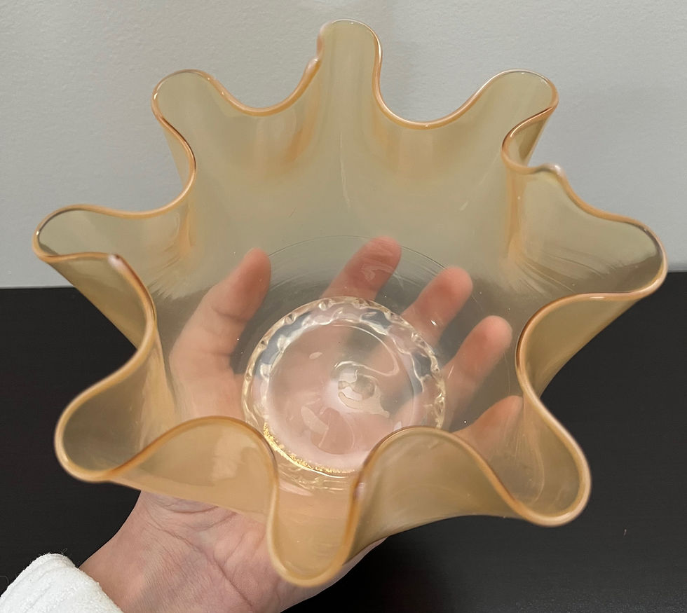 Thumbnail: Vintage Murano Italian Art Glass Fazzoletto Handkerchief Vase