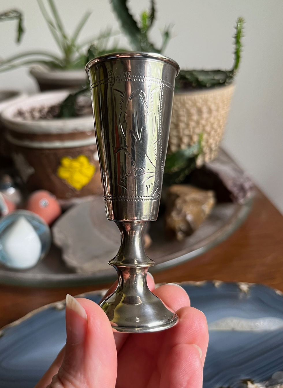 Thumbnail: Antique Russian Judaica 84 Silver Kiddush Cup
