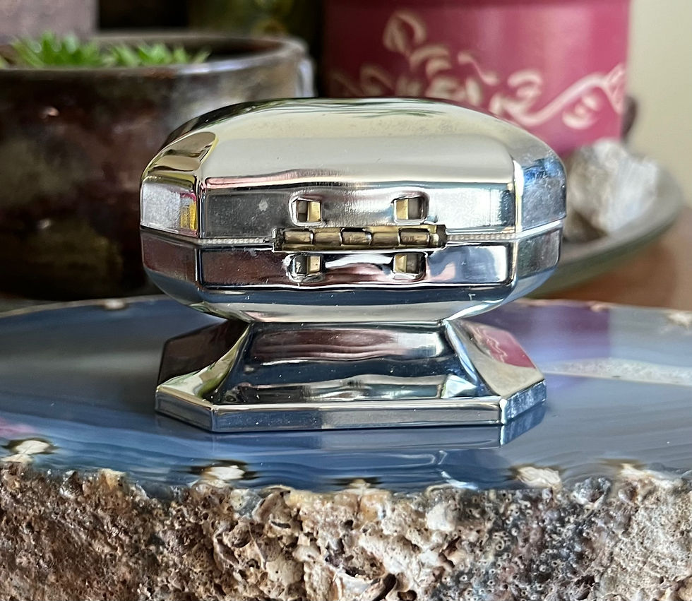 Thumbnail: Vintage Silver Tone Pedestal Engagement Wedding Ring Gift Display Box