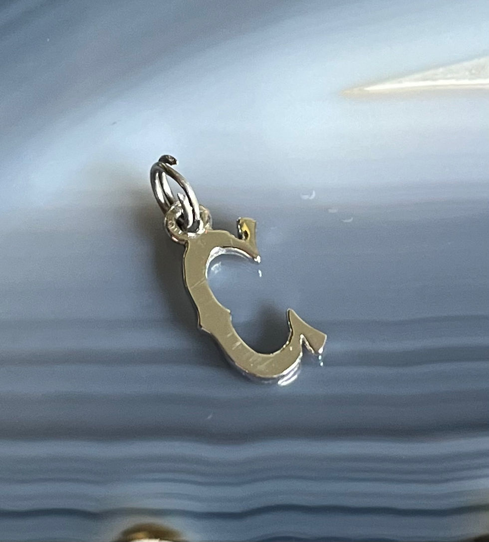 Thumbnail: Fancy Vintage Initial C Sterling Silver Charm or Pendant