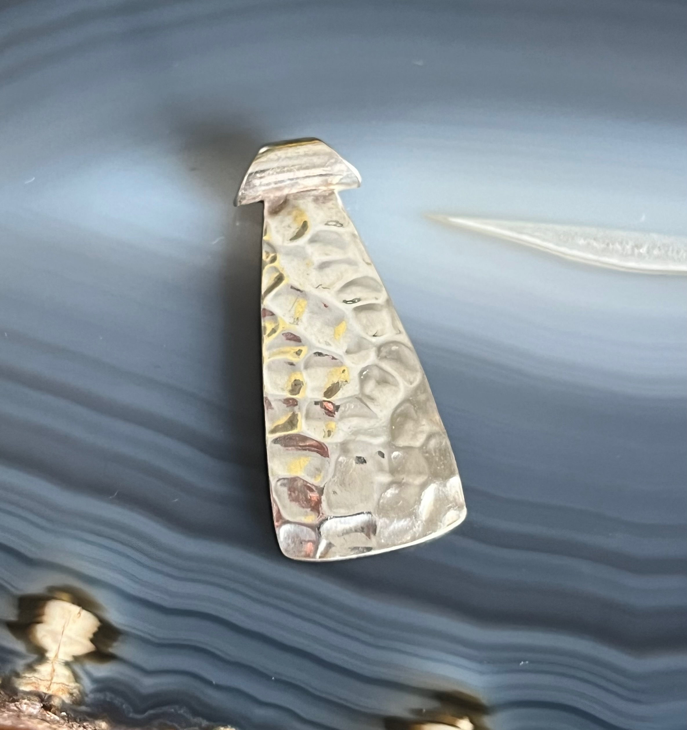 Vintage Retired Silpada 925 Sterling Silver Hammered Slide Pendant