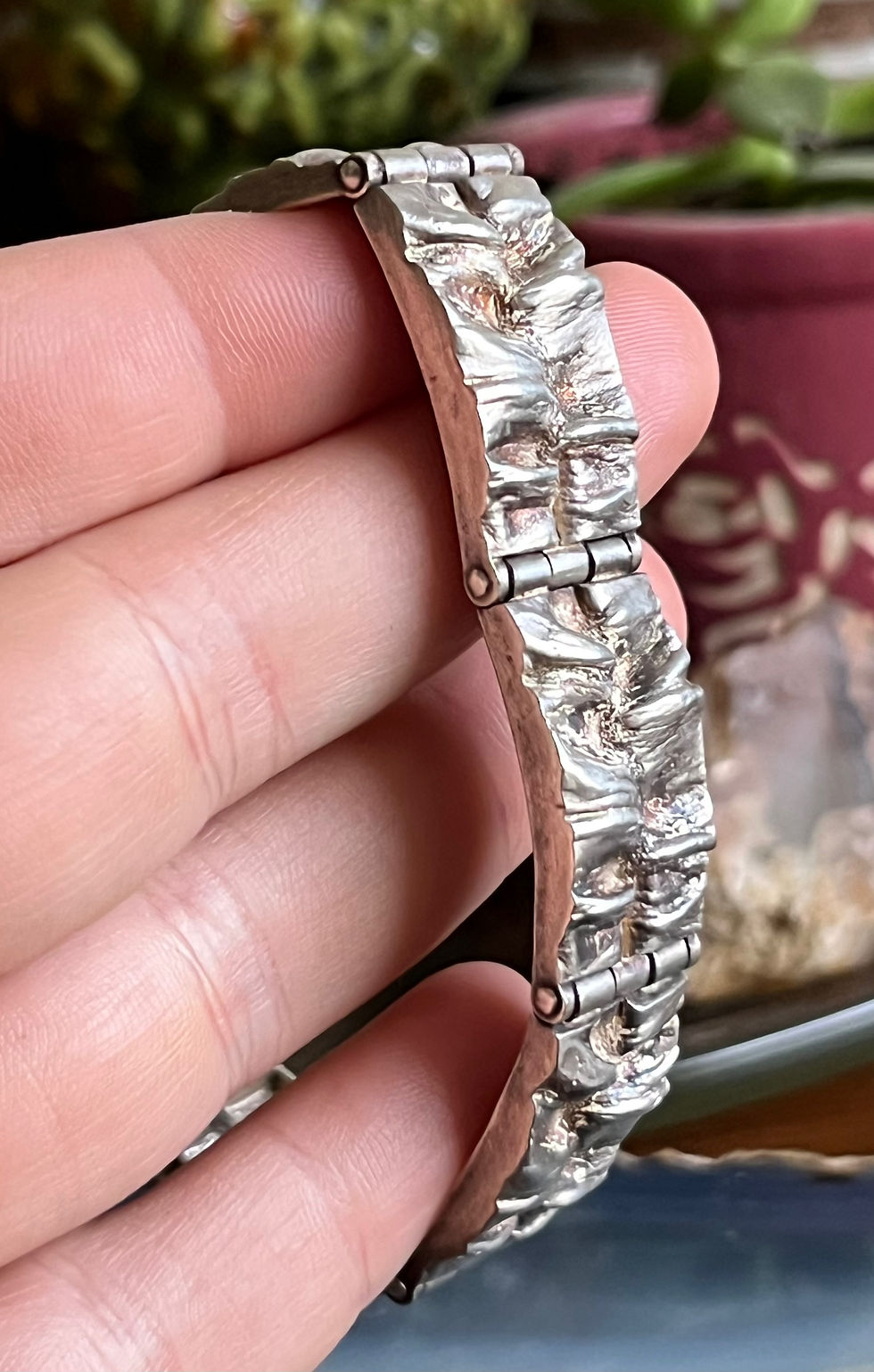 Thumbnail: Sirocoru Matti J Hyvarinen Finland Sterling Silver MCM Chunky Brutalist Bracelet