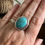 Thumbnail: Vintage Large Native American Navajo Sterling Silver Turquoise Mens Ring