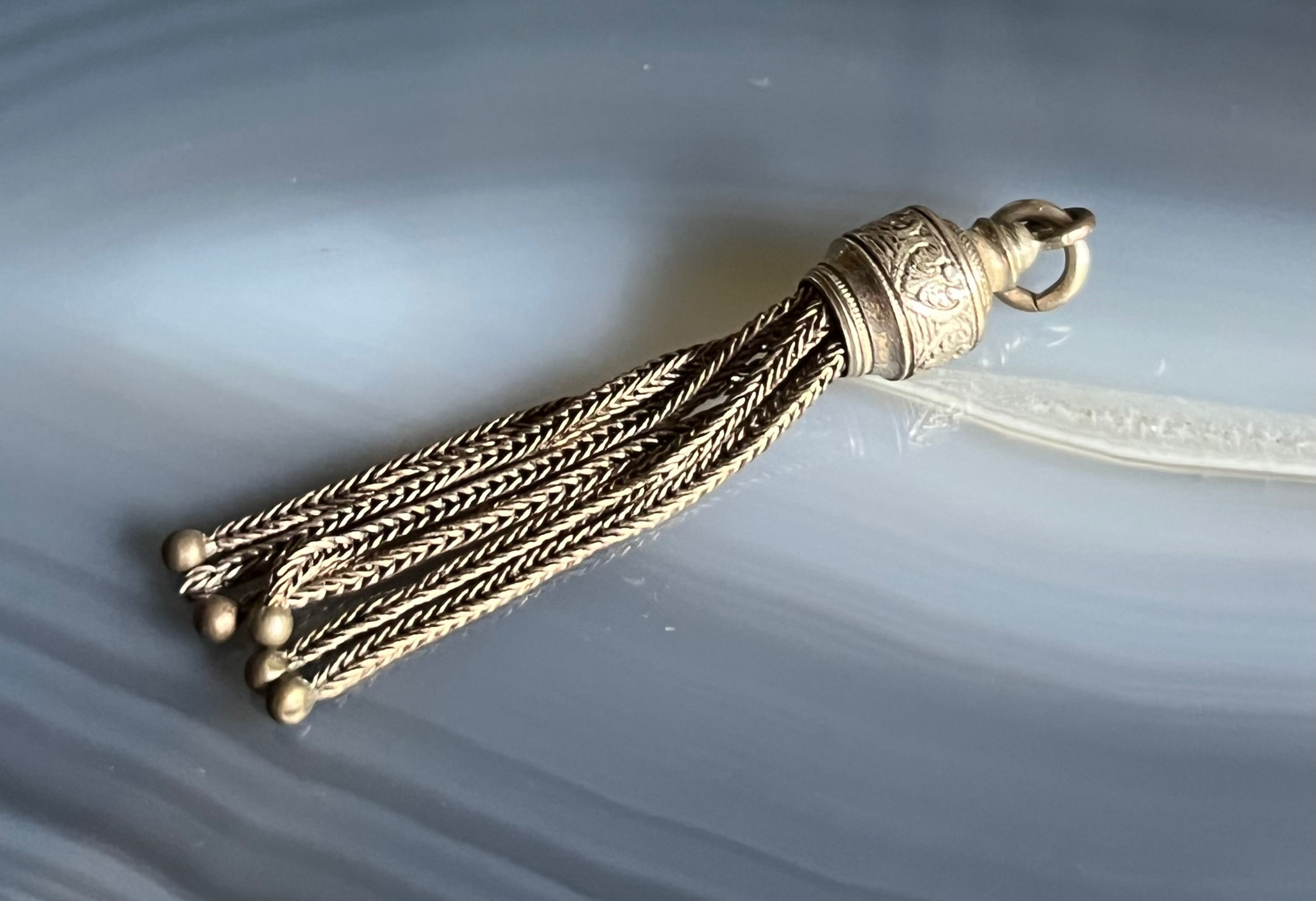 Antique Victorian Sterling Silver Albert Watch Fob Tassel Pendant