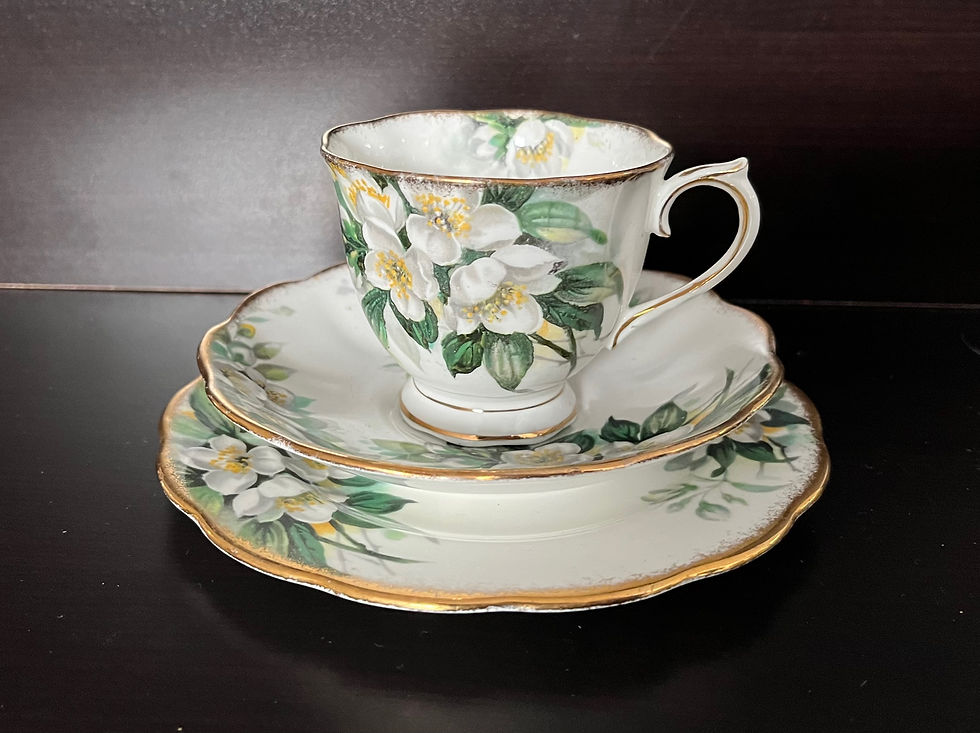 Vintage Royal Albert Bone China Orange Blossom Cup and Saucer Plate Trio