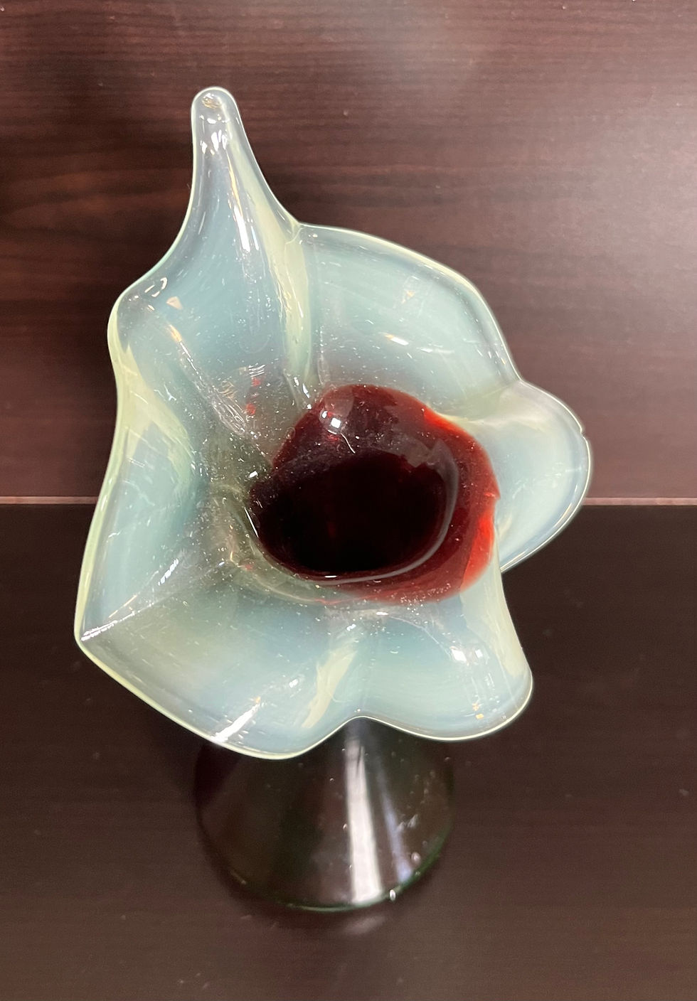 Thumbnail: Antique Victorian Red (Oxblood?) and Uranium Glass Jack in the Pulpit Vase