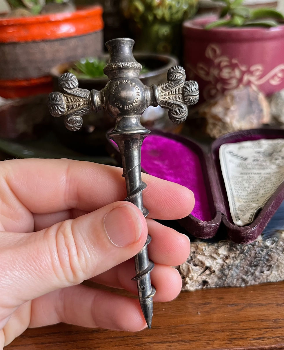 Thumbnail: c. 1860s Maw's Prince of Wales Soda Water Champagne Tap in Fitted Leather Case