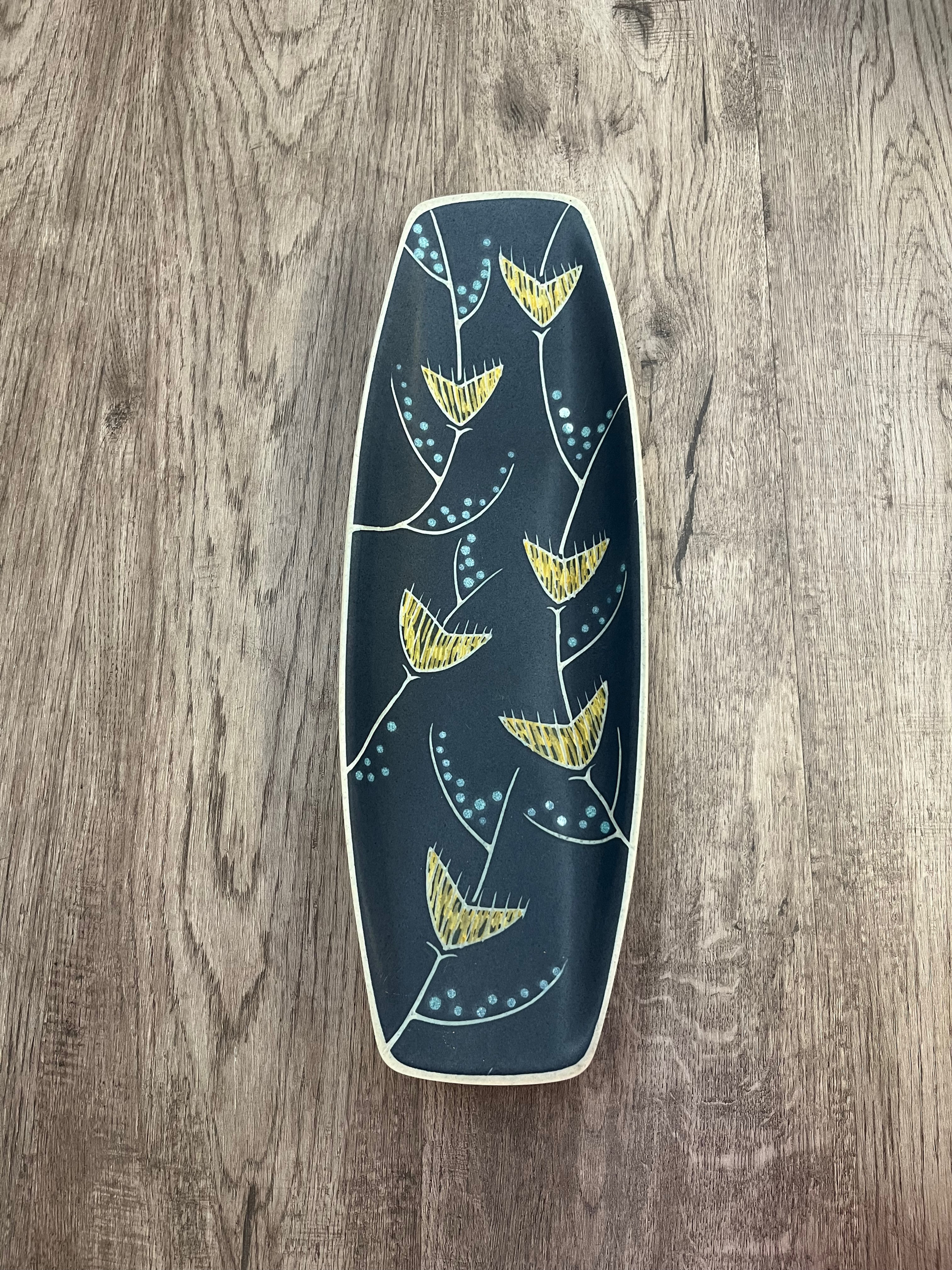 Vintage MCM Mid Century Soholm Denmark Pottery Ceramic Long Dish Platter