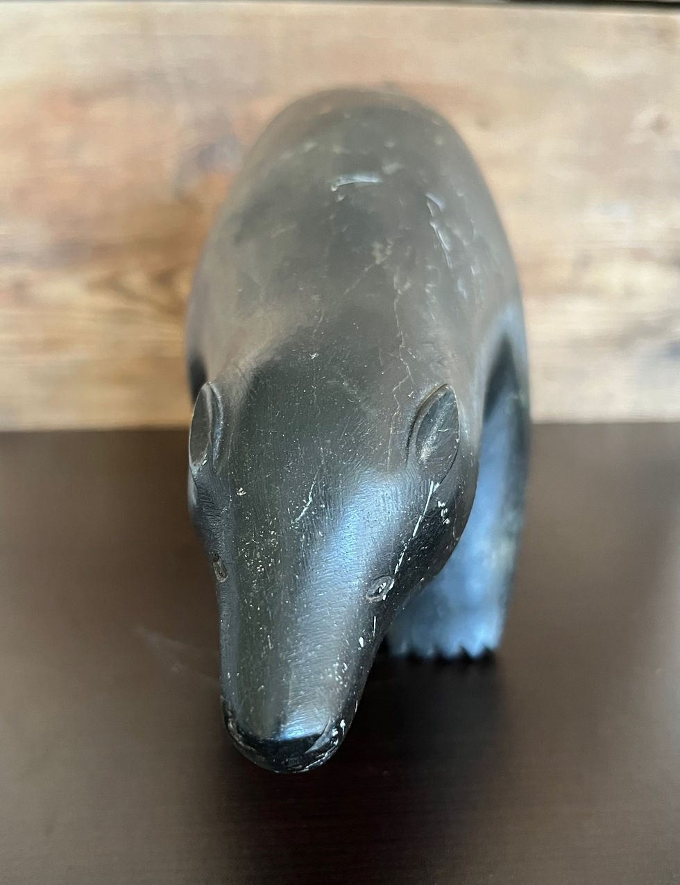 Thumbnail: Vintage Canadian Inuit Eskimo Soapstone Carving  Polar Bear E9-1585 Moses Echalo