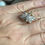 Thumbnail: Large Vintage 18K Gold Electroplated Cubic Zirconia Marquise Dinner Ring