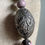 Thumbnail: Long Pink & Black Rhodonite and Sterling Silver Japanese Dragon Bead Necklace