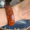 Thumbnail: Vintage Oxblood and Custard Marbled Bakelite Bangle Bracelet