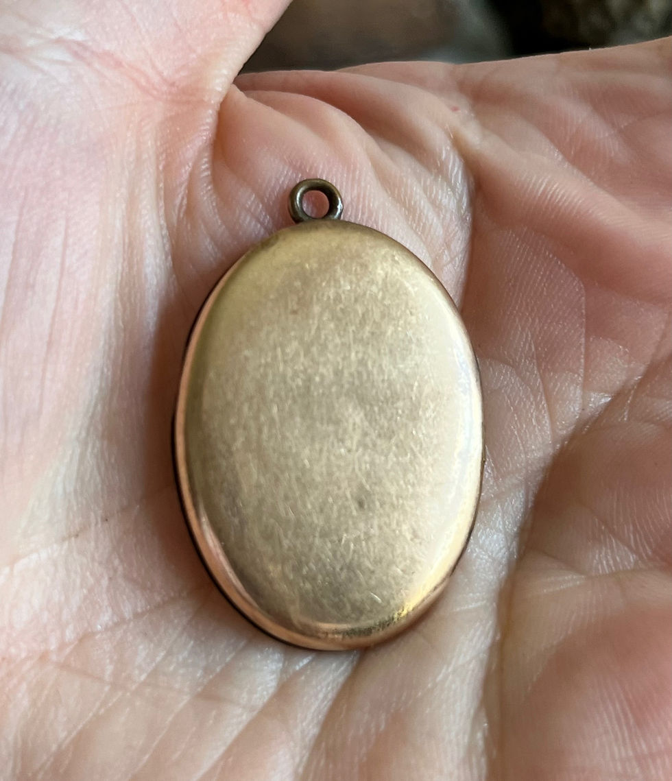 Thumbnail: Antique Gold Filled Oval Fob Photo Locket Pendant