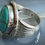 Thumbnail: Vintage Large Native American Navajo Sterling Silver Turquoise Mens Ring