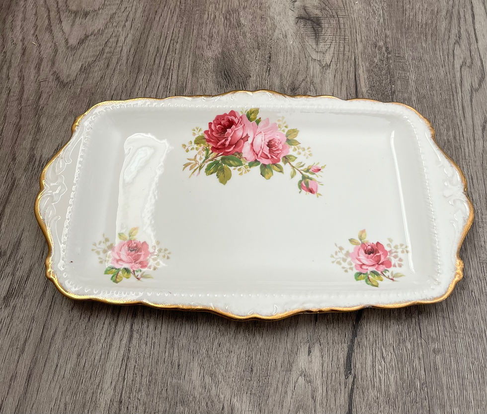 Vintage Royal Albert Bone China American Beauty Large Rectangular Tray