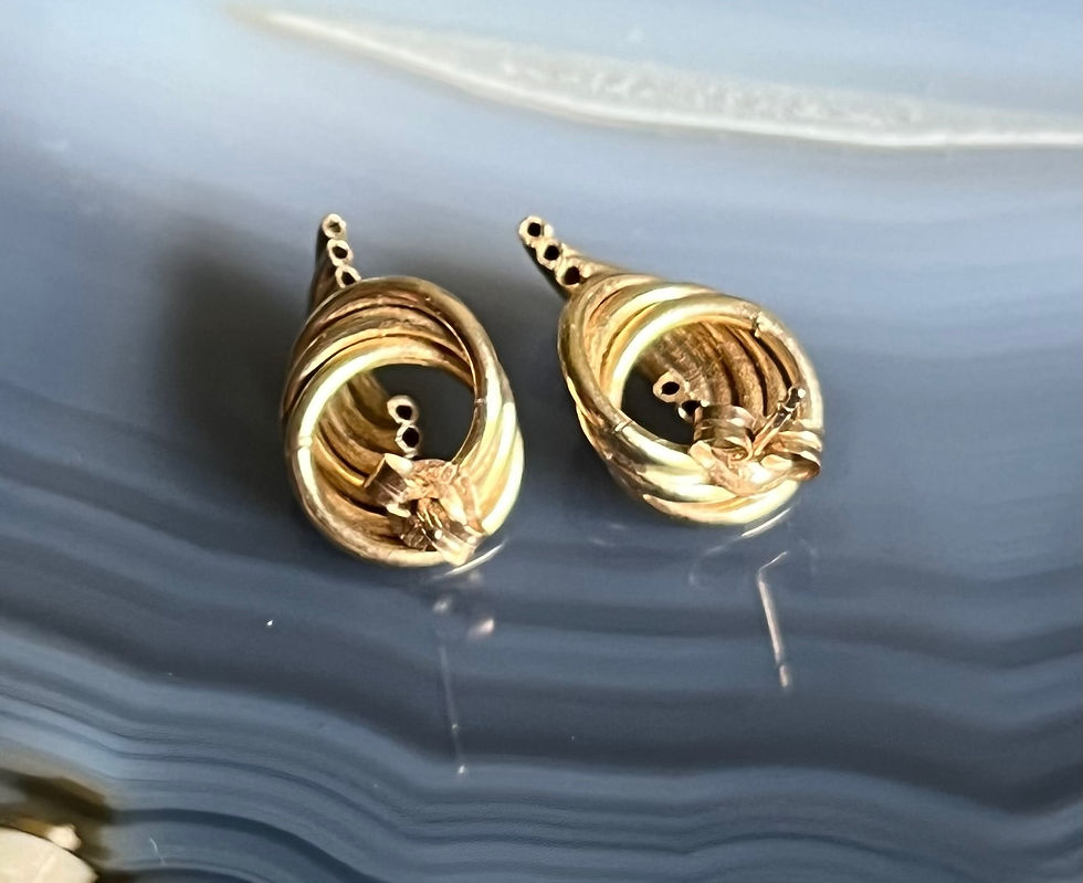 Thumbnail: Vintage 10K Gold Knot Stud Earrings