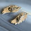 Thumbnail: Vintage Art Deco Sterling Silver Marcasite Red Stone Leaf Earrings
