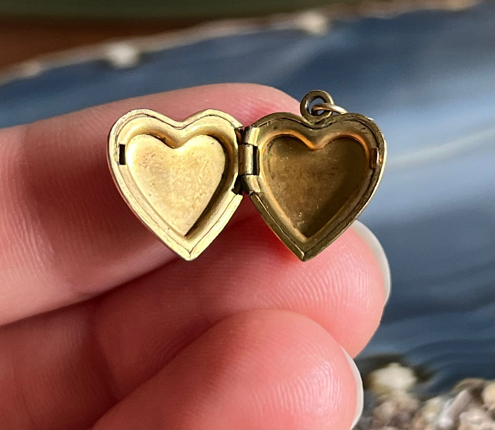 Thumbnail: Vintage Tiny Gold Filled Heart Shaped Photo Locket Charm Pendant