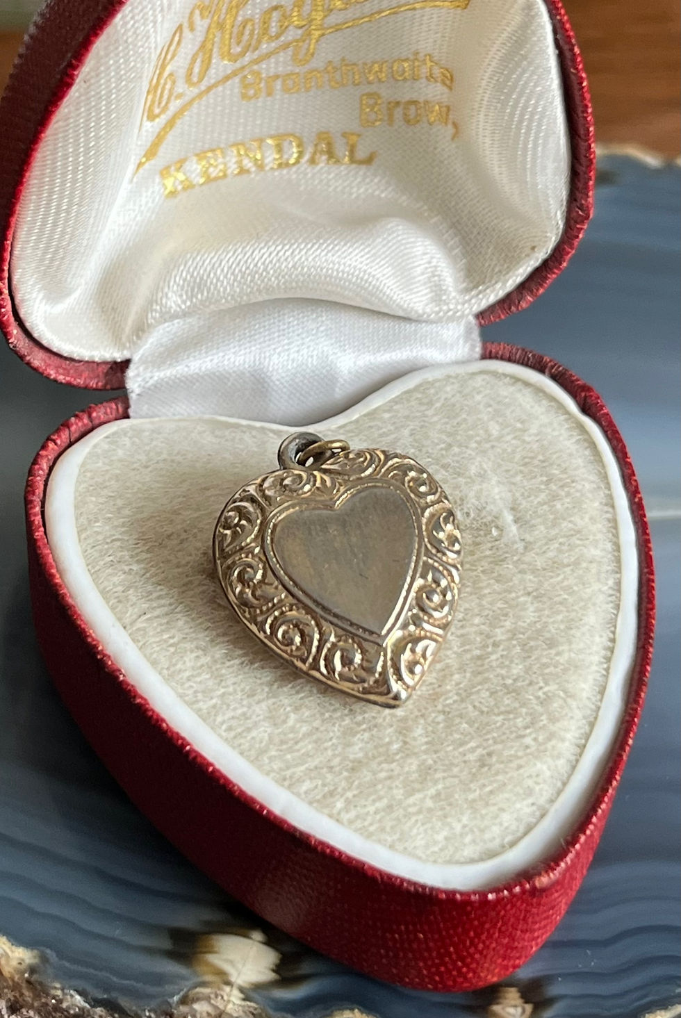 Thumbnail: Vintage Gold Filled or Plated Ornate Puffy Heart Charm Fob Pendant