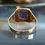 Thumbnail: Vintage Art Deco White and Yellow 10K Gold Amethyst Ladies Signet Ring