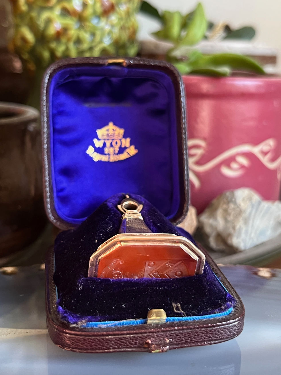 Thumbnail: Rare Antique Georgian Cased Gold Triple Seal Watch Fob in Fitted Case