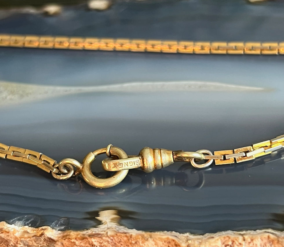 Thumbnail: Vintage Antique Gold Filled Boston Link Watch Chain Necklace Dog Clip T Bar Slid