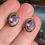 Thumbnail: Vintage 14K Gold Amethyst Post Back Earrings