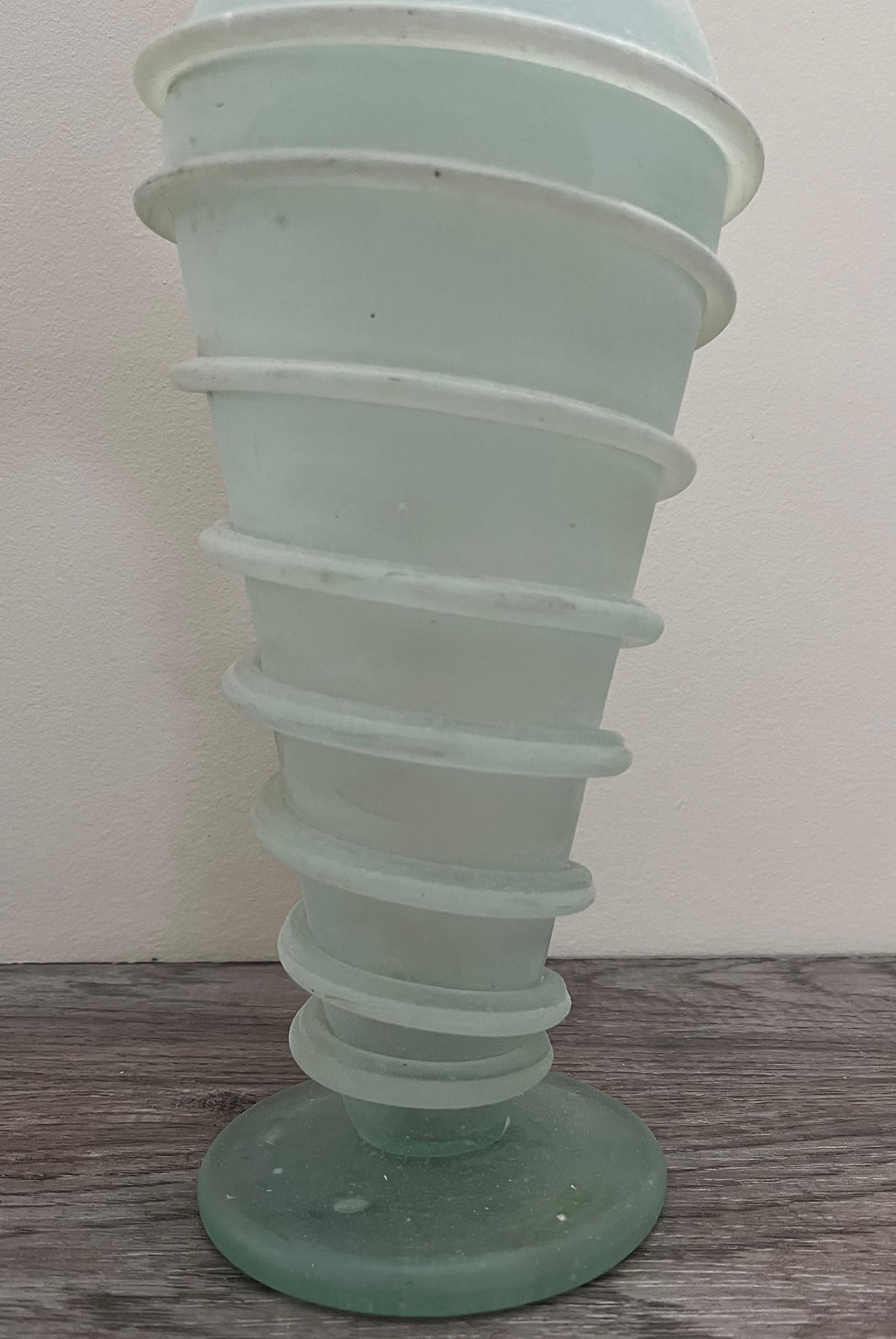Thumbnail: Tall Vintage Murano Italian Scavo Glass Vase 14 & 3/4 Inches