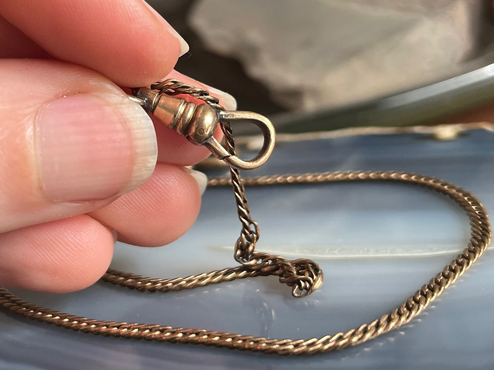 Thumbnail: Antique Sturdy Gold Filled Watch Fob Chain Layering Necklace.