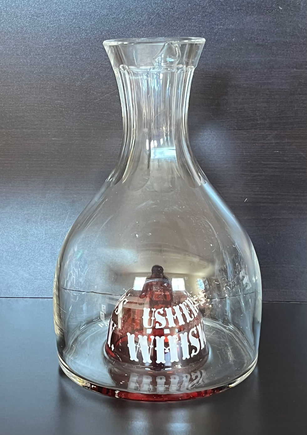 Thumbnail: Antique Barware Usher's Whisky Advertising Water Decanter