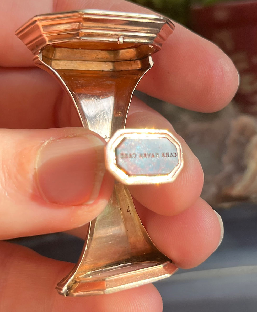 Thumbnail: Rare Antique Georgian Cased Gold Triple Seal Watch Fob in Fitted Case