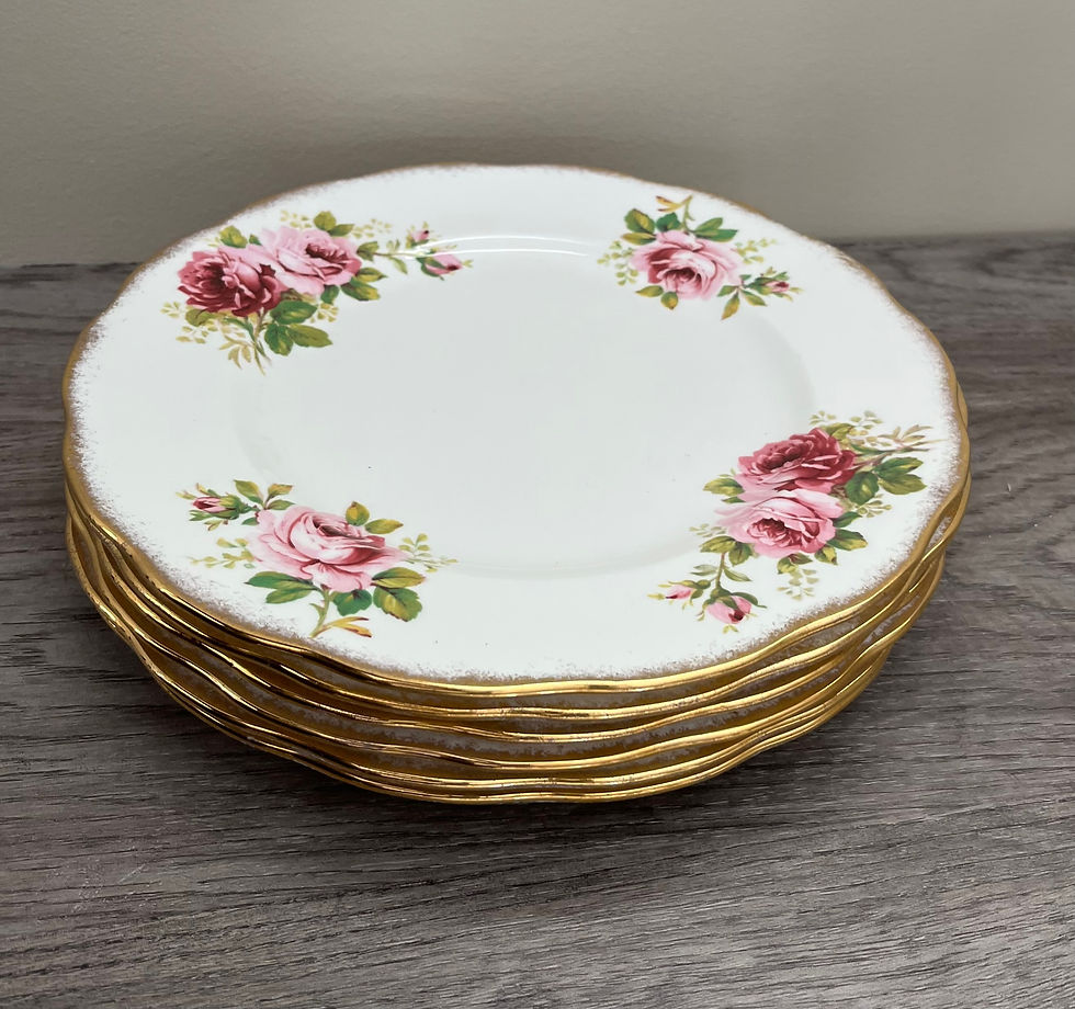 Set of 6 Vintage Royal Albert American Beauty Dinner Plates