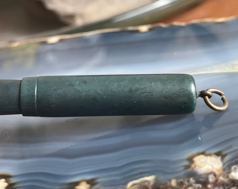 Thumbnail: Vintage or Antique Salz Brothers Blue Tiny Peter Pan Ring Top Fountain Pen