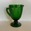 Thumbnail: Beautiful Vista Alegre Forest Green Verde Diamond Point Pedestal Glass Pitcher