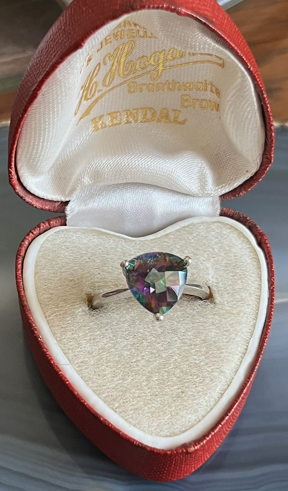 Thumbnail: Vintage Sterling Silver Mystic Topaz Quartz Ring