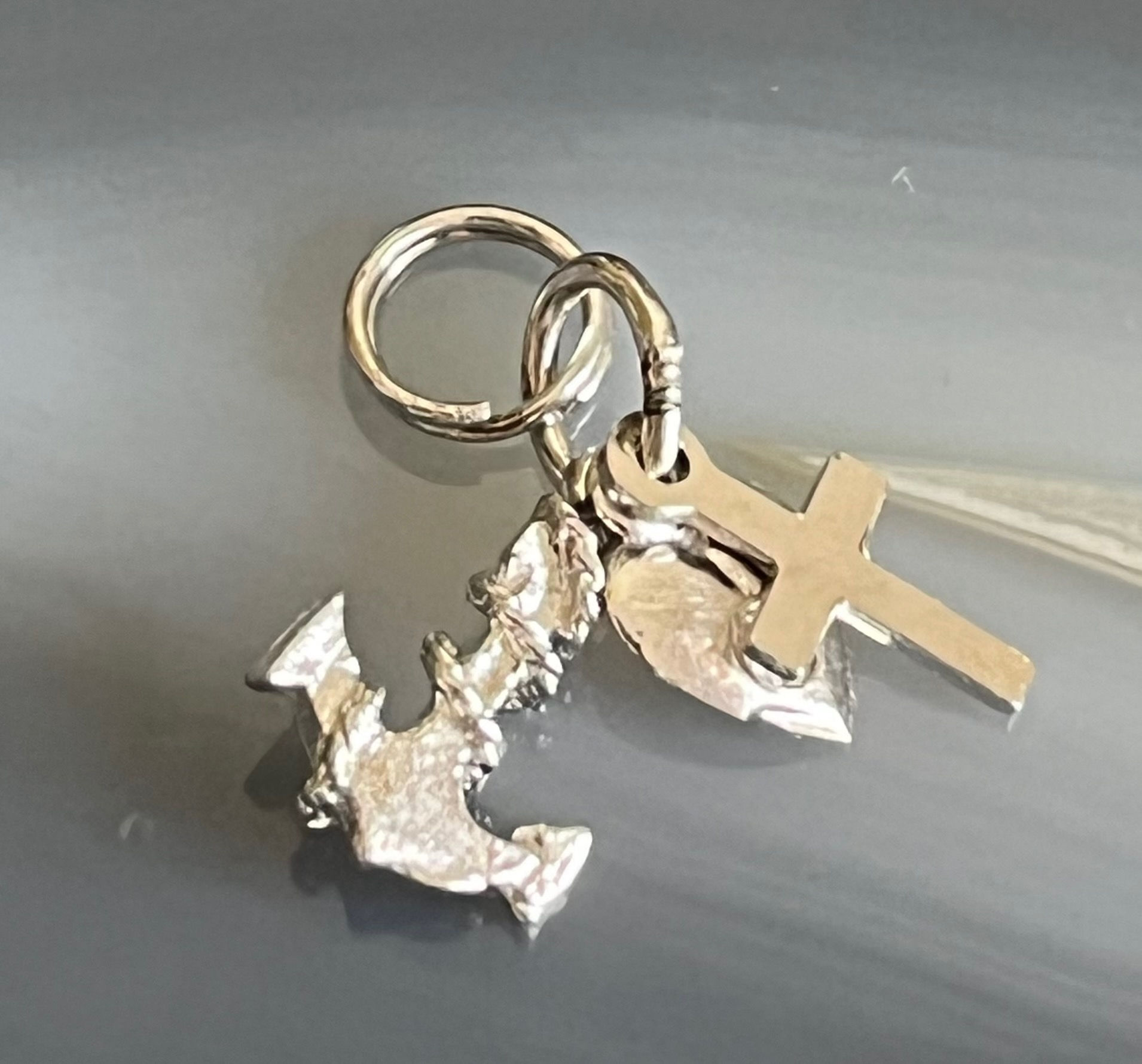 Vintage Sterling Silver Hope Faith & Charity Charm Pendant
