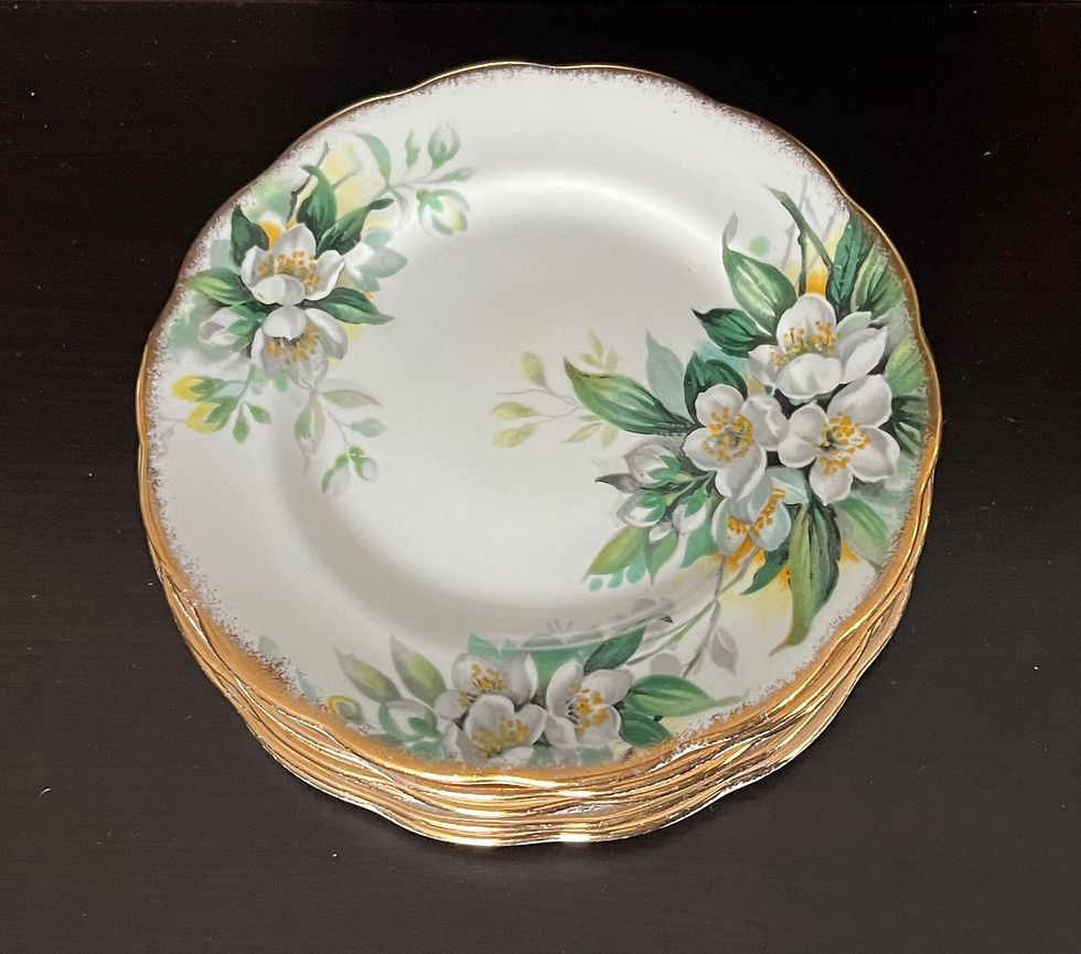 Set of 6 Vintage Royal Albert Bone China Orange Blossom 6 & 1/4 Inch Plates