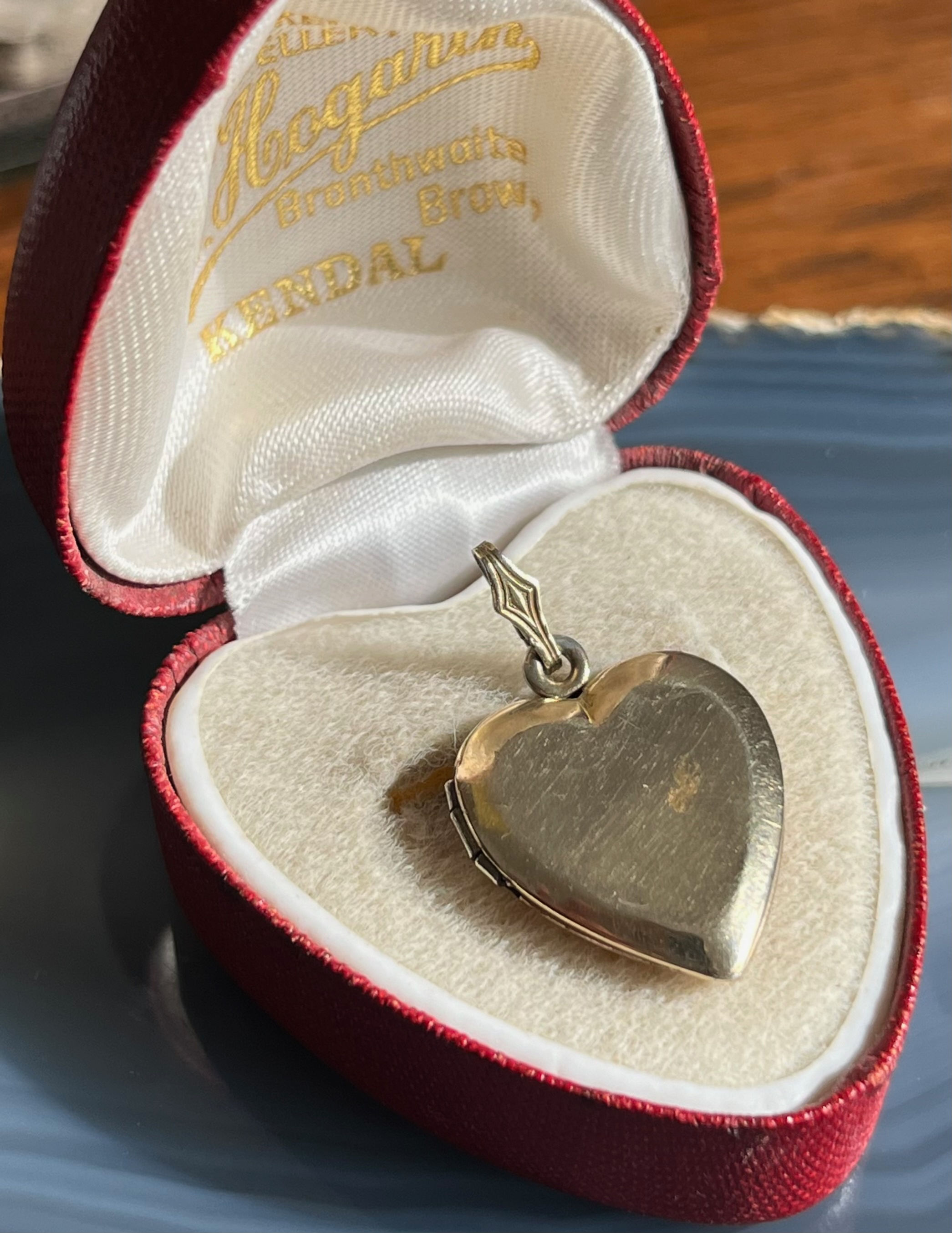 Vintage 10K Gold Filled on Sterling Heart Shaped Photo Locket