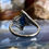 Thumbnail: Vintage Sterling Silver Blue Stone Marquise Ring