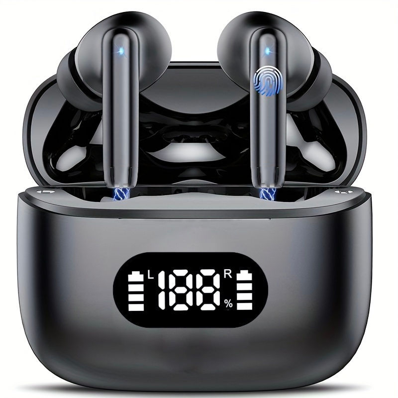 Wireless Earphone 40dB Noise Cancelling Bluetooth 5.3 Headphone 6 Mic ENC with L